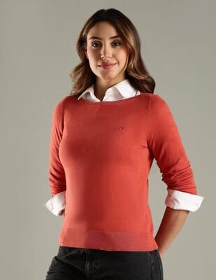 Buy Tommy Hilfiger Regular Fit Cotton Boat Neck Sweater - NNNOW.com