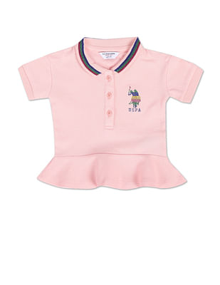 U S Polo Assn Kids Flared Hem Pique Polo Shirt