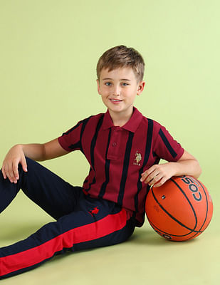 U S Polo Assn Kids Boys Vertical Striped Regular Fit Polo Shirt