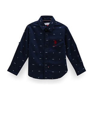 U S Polo Assn Kids Boys Brand Print Shirt