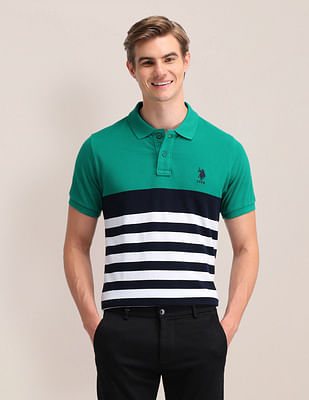 U S Polo Assn Horizontal Striped Slim Fit Polo Shirt