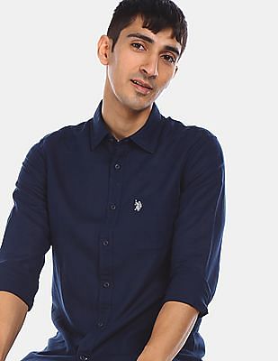 U S Polo Assn Solid Tailored Fit Shirt