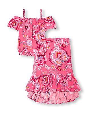 The Childrens Place Baby Girls Top and Skirt Set