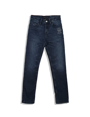 Buy Tommy Hilfiger Kids Scanton Jeans Elroy Monogram Fit Slim Stone Wash