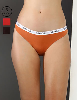 Buy Calvin Klein Underwear Low Rise Branded Waist Bikini Panties - Pack Of  3 - NNNOW.com