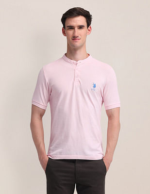 U S Polo Assn Pure Cotton Solid Slim Fit T-Shirt