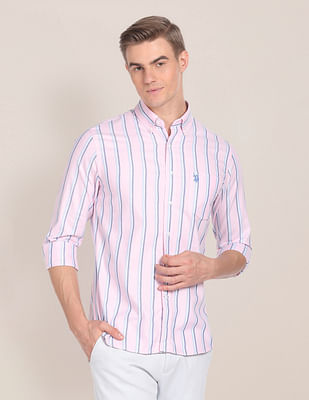 U S Polo Assn Premium Cotton Striped Casual Shirt