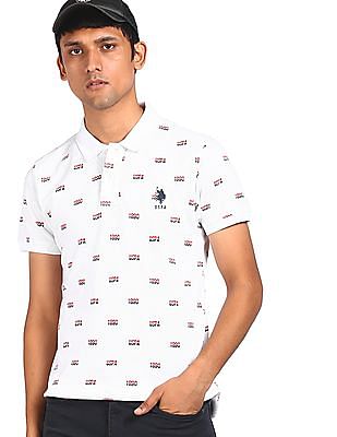 U S Polo Assn Cotton Printed Polo Shirt