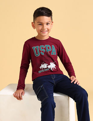 U S Polo Assn Kids Boys Pure Cotton Regular T-shirt