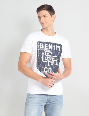 U S Polo Assn Denim Co Crew Neck Graphic Print T-Shirt