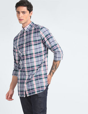 Tommy Hilfiger Cotton Tartan Check Slim Fit Casual Shirt