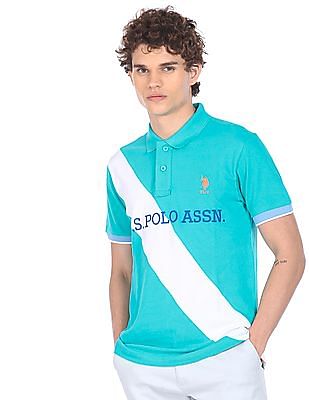 U S Polo Assn Colour Block Cotton Polo Shirt