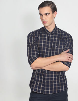 Arrow Sports Tartan Check Twill Casual Shirt