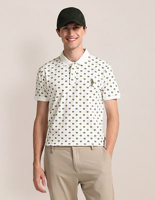 U S Polo Assn Brand Print Slim Polo Shirt