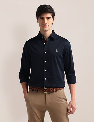 U S Polo Assn Tailored Fit Pure Cotton Shirt