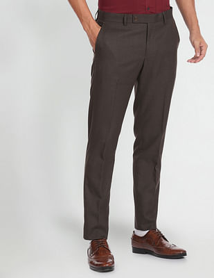 Arrow Tailored Regular Fit Heathered Formal Trousers