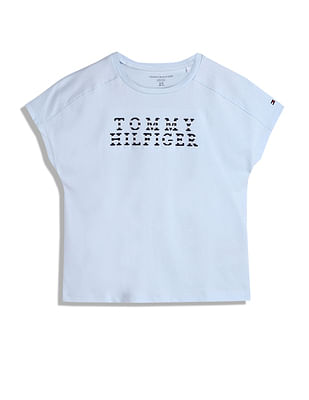 Tommy Hilfiger Kids Girls Brand Embroidered T-Shirt