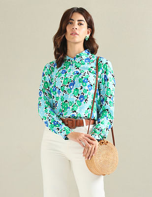 U S Polo Assn Women Pure Cotton Floral Shirt