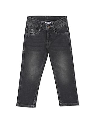 U S Polo Assn Kids Boys Dark Grey Slim Fit Stone Wash Jeans