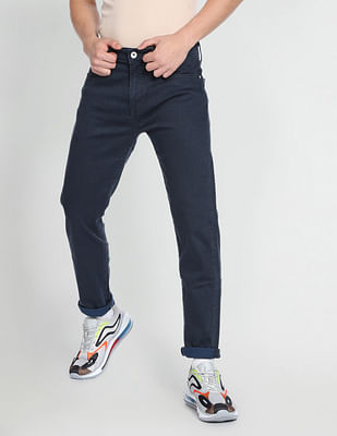 Flying Machine Slash Slim Tapered Fit Mid Rise Jeans