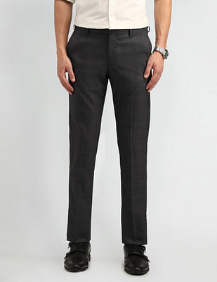 Arrow Self-Design Slim Fit Trousers