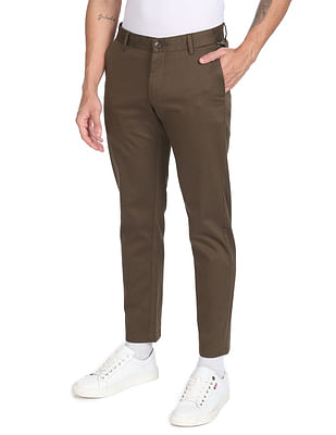 Flying Machine Super Slim Fit Solid Trousers