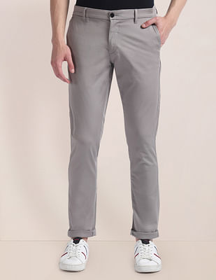 U S Polo Assn Slim Straight Solid Trousers