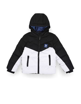 U S Polo Assn Kids Boys Colour Block Hooded Jacket