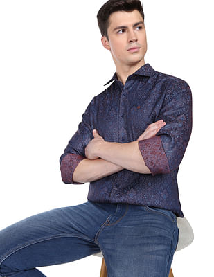 Ad By Arvind Floral Cotton Evening Shirt