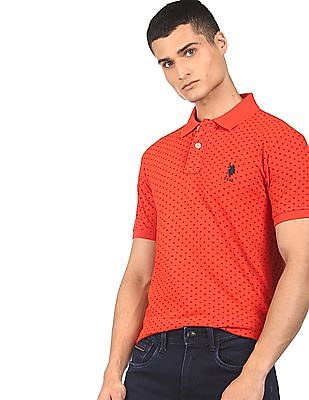 U S Polo Assn Pique Printed Polo Shirt