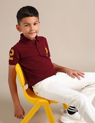 U S Polo Assn Kids Boys Regular Solid Polo Shirt