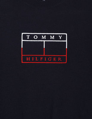 Buy Tommy Hilfiger Kids Boys Grey Embroidered Flag Sweatshirt