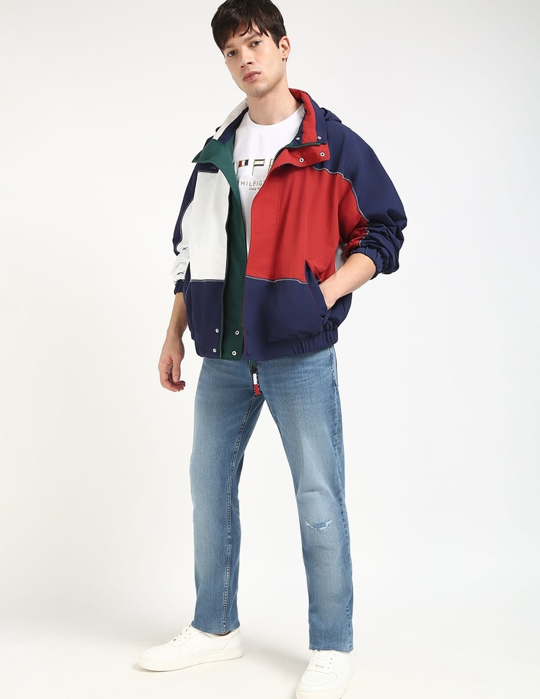 Buy Tommy Hilfiger Colorblock Relaxed-Fit Nylon Jacket - NNNOW.com