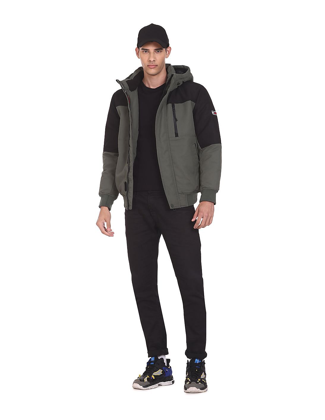 Tommy hilfiger hooded online bomber jacket