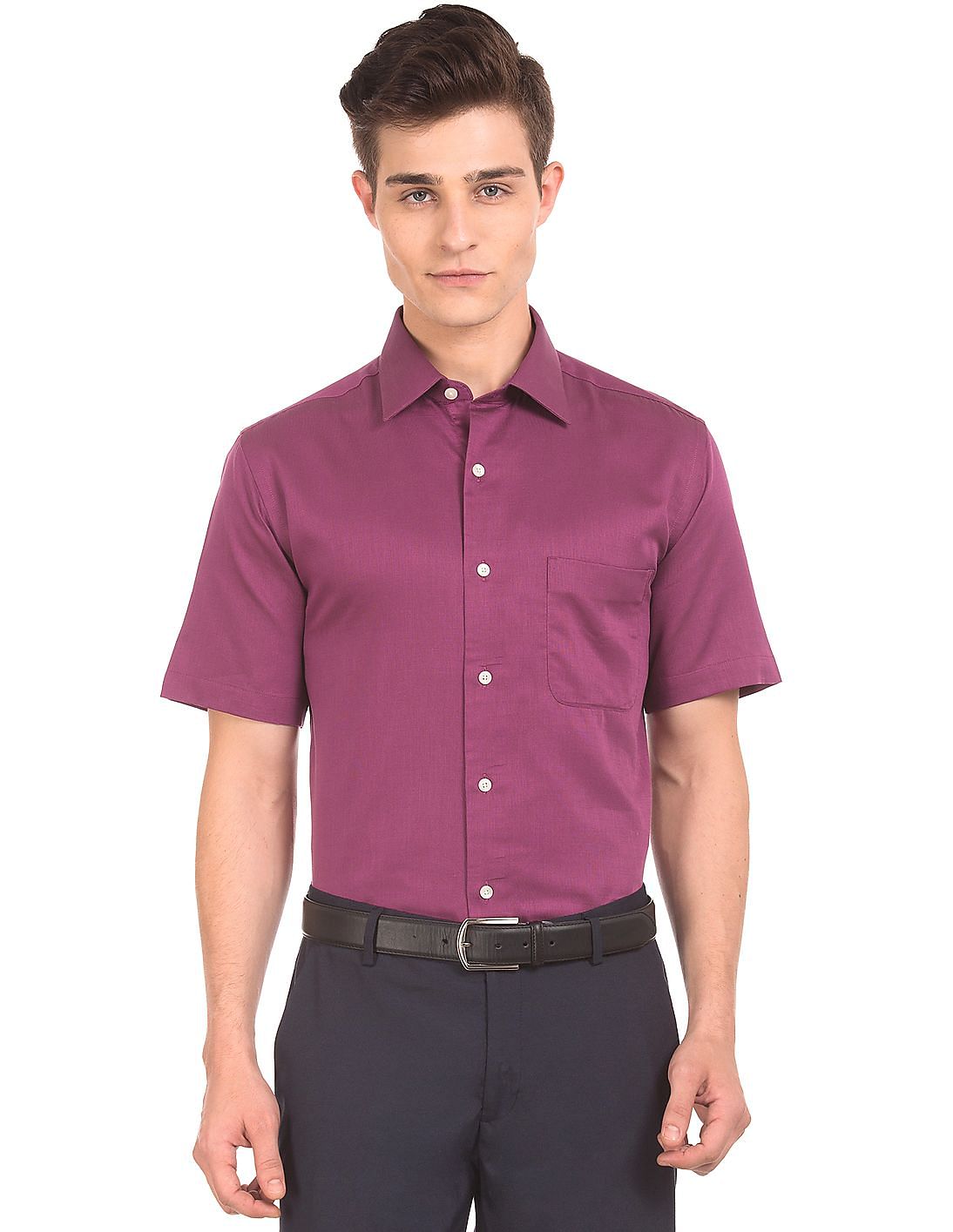 Buy Arrow French Placket Short Sleeve Shirt - NNNOW.com