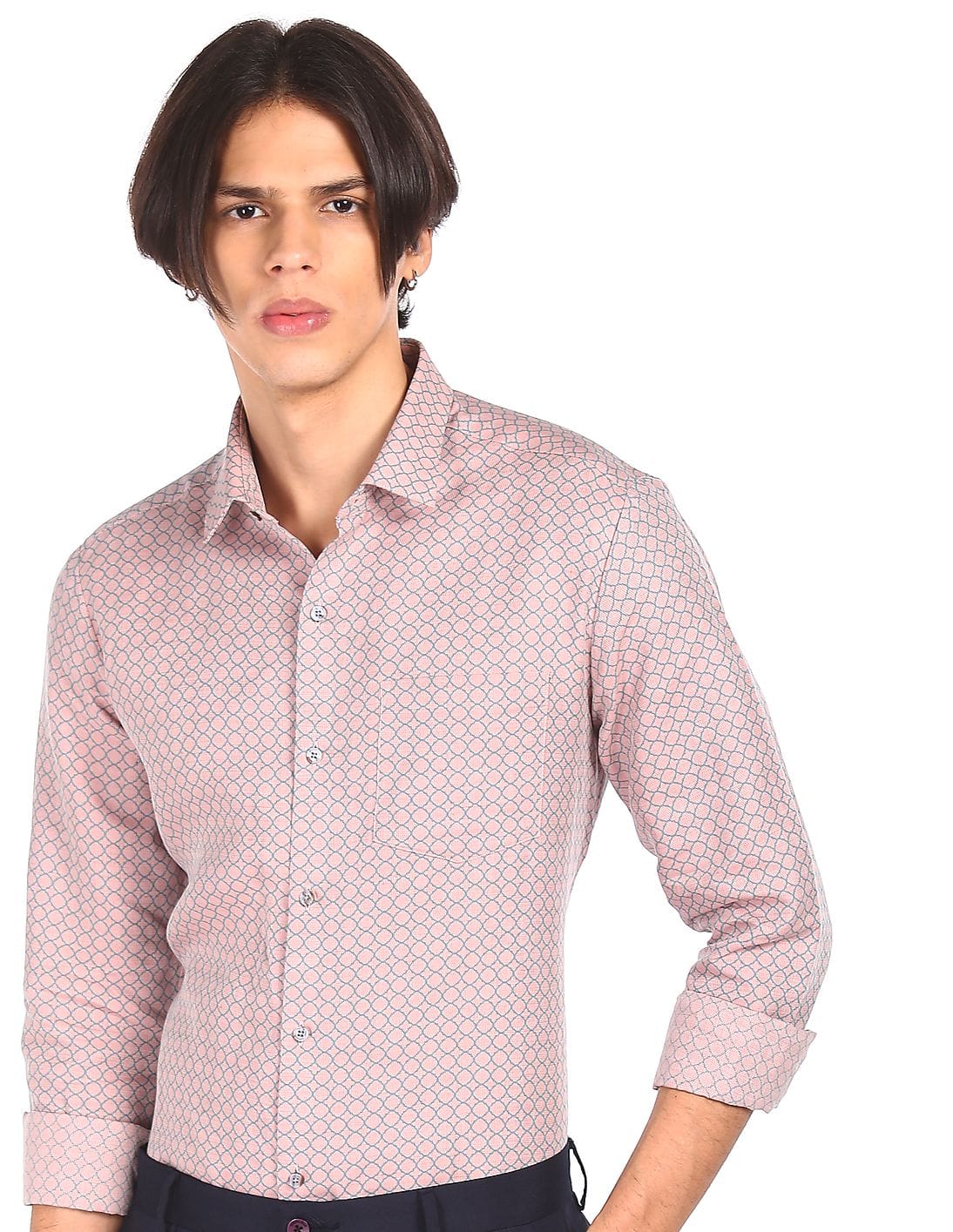 Buy Arrow Men Light Mauve Slim Fit 