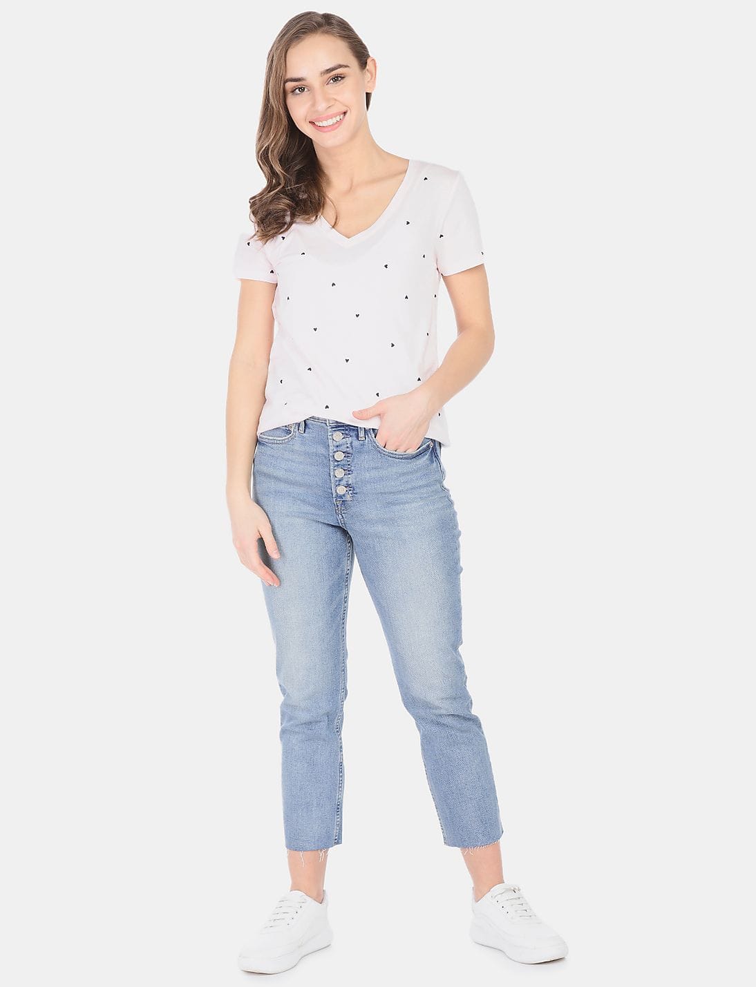 Buy GAP Women Light Indigo High Rise Button Fly Cigarette Jeans