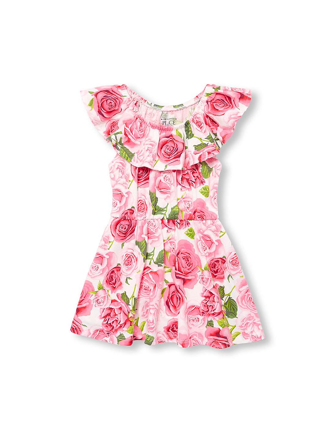 white rose print dress