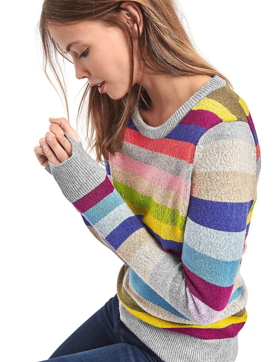 みわ　Stripe Knit みわ Stripe Knit LINKS STRIPE KNIT SHIRT - Yonetomi STORE