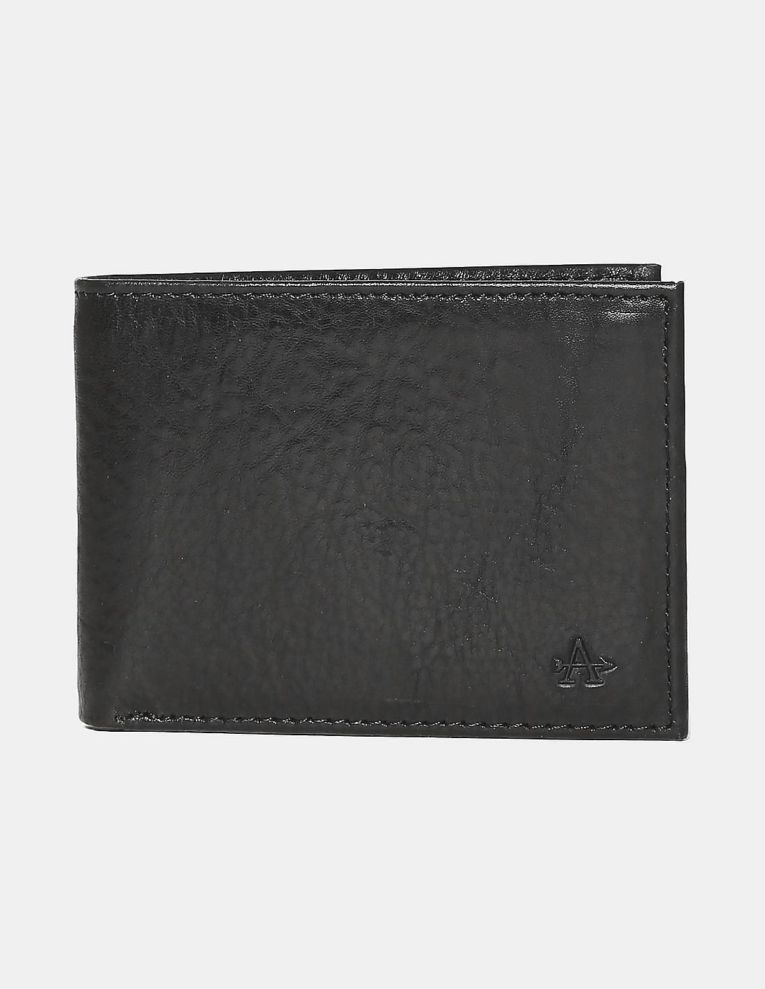 Buy Arrow Sports Men Black Textured Leather Wallet - NNNOW.com
