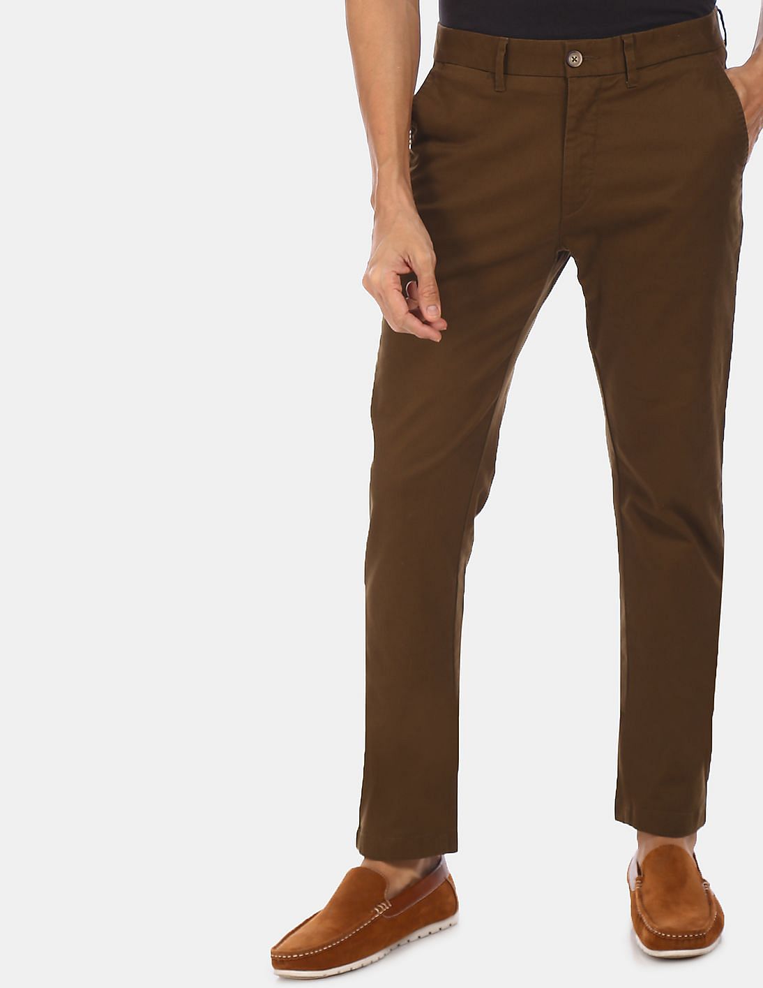 Buy U.S. Polo Assn. Slim Fit Flat Front Trousers - NNNOW.com