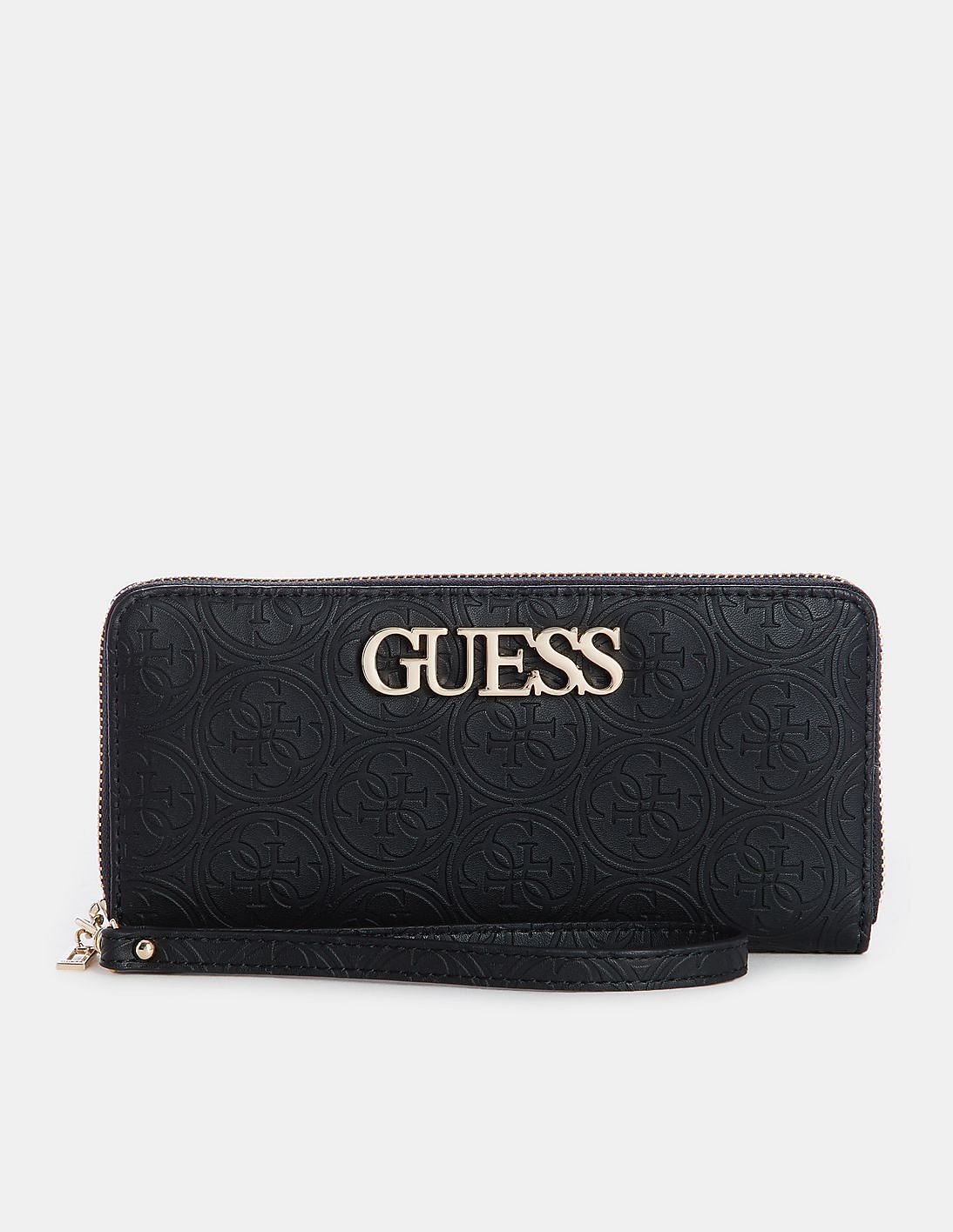 Buy GUESS Women Black Heritage Pop SLG Large Zip Around Wallet - NNNOW.com