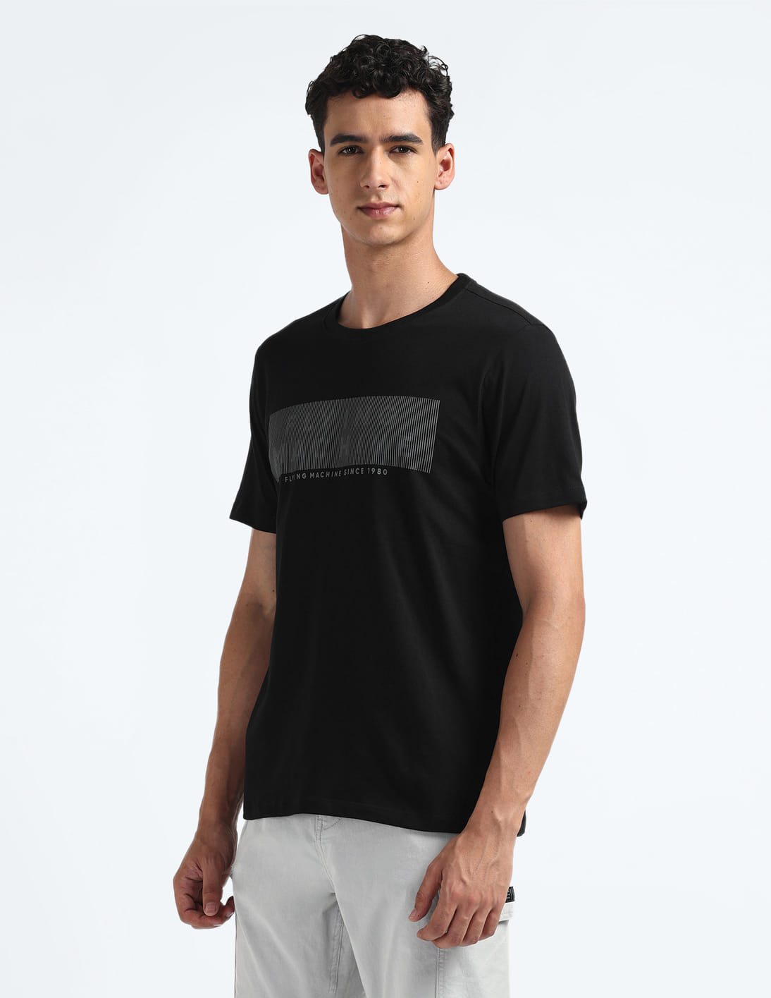 Buy Flying Machine Brand Print Regular Fit T-Shirt - NNNOW.com