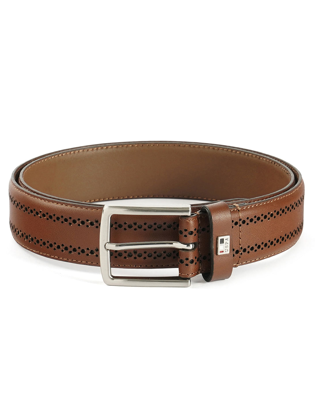 Buy U.S. Polo Assn. Cutwork Pattern Leather Belt - NNNOW.com