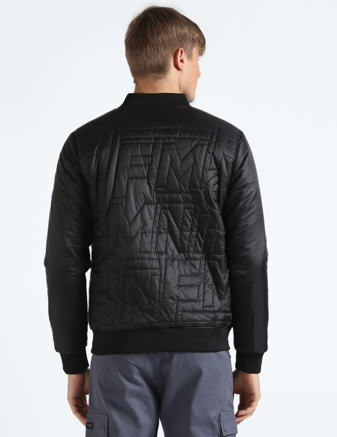 Buy Flying Machine Stand Collar Solid Bomber Jacket - NNNOW.com