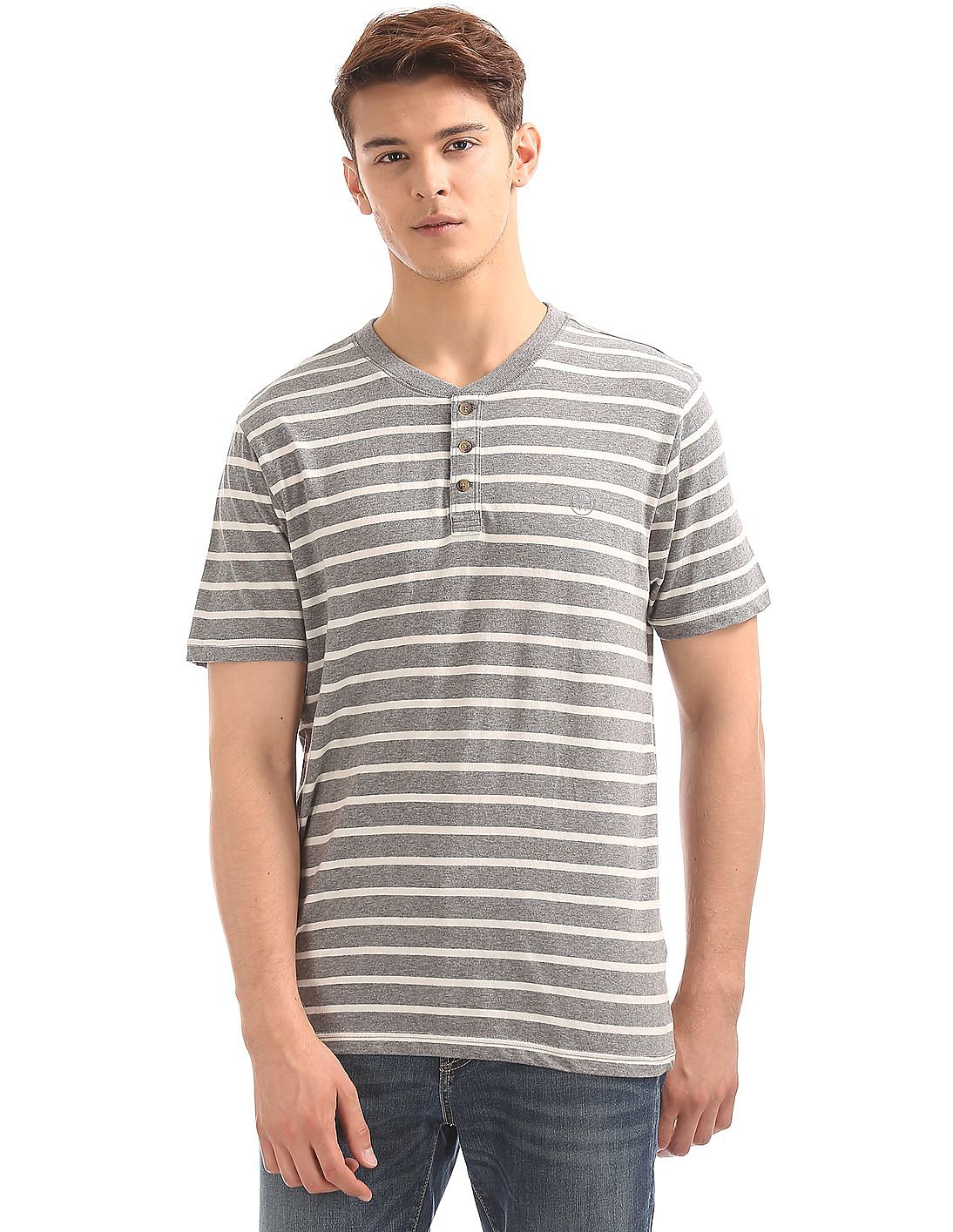 Buy Aeropostale Striped Henley T-Shirt - NNNOW.com