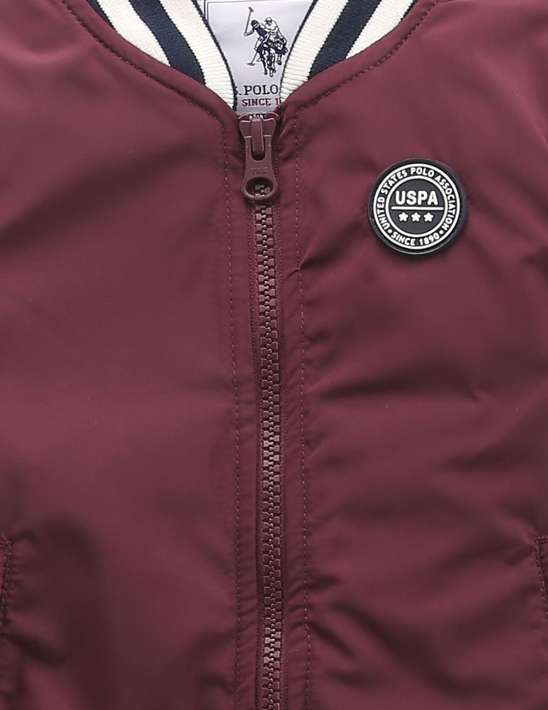 Buy U.S. Polo Assn. Kids Boys Striped Collar Bomber Jacket Buy U.S. Polo Assn. Kids Boys Striped Collar Bomber Jacket