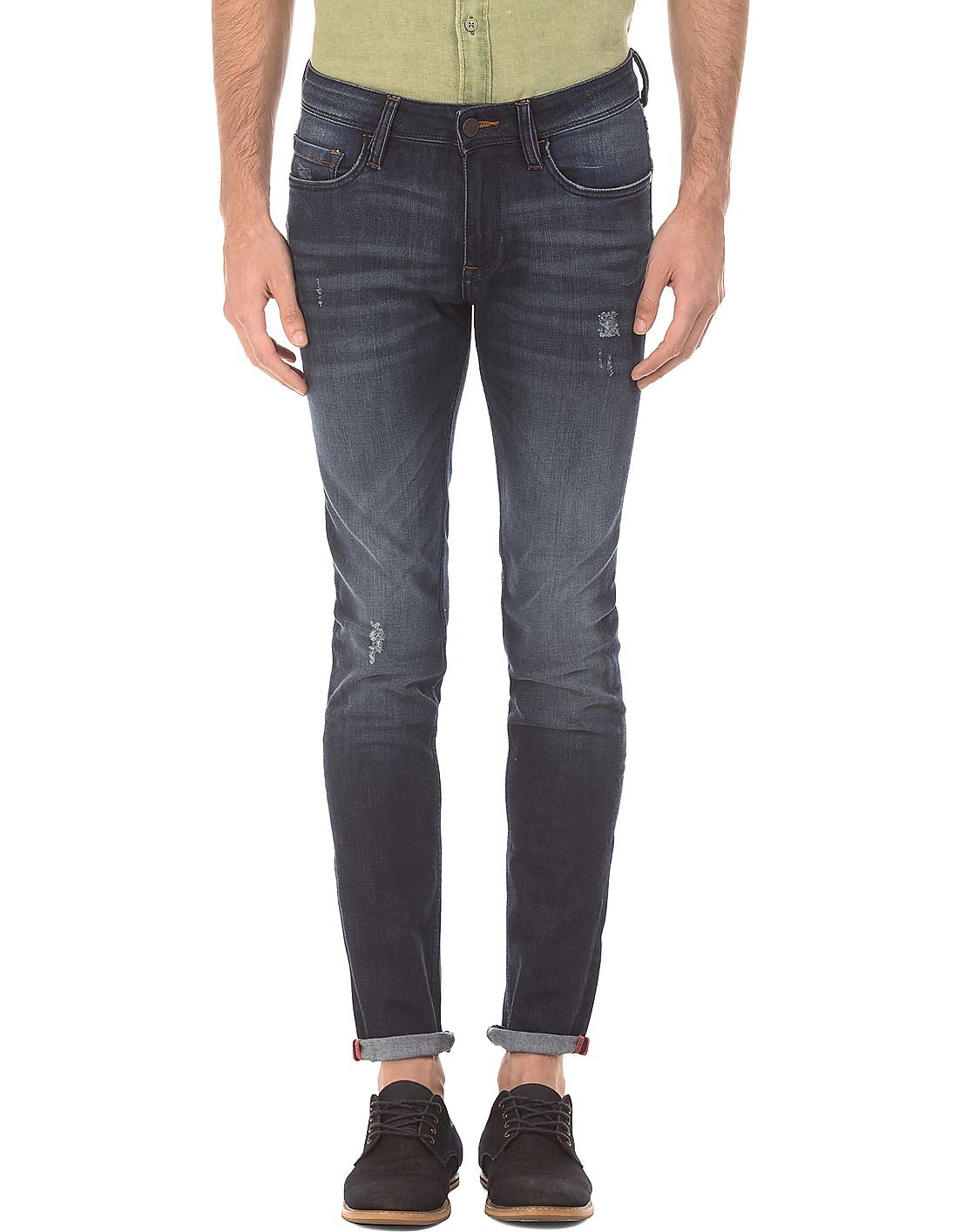 Buy Arrow Blue Jeans Company Skinny Fit Distressed Jeans - NNNOW.com