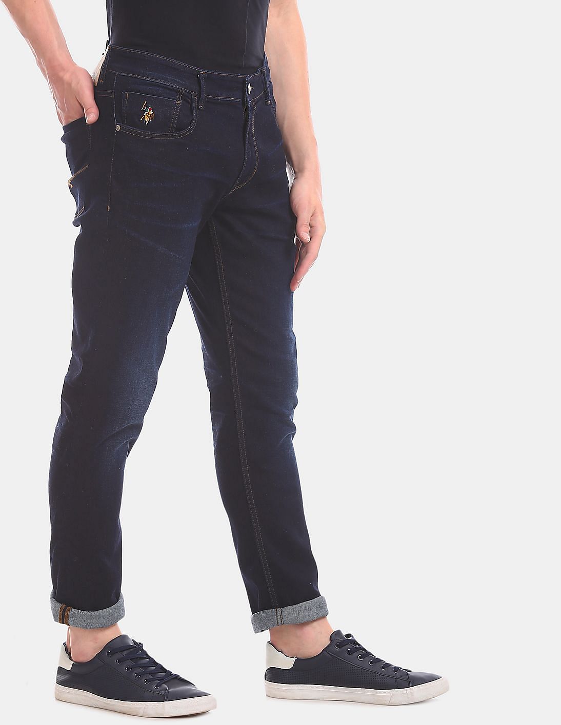 dark wash stretch jeans