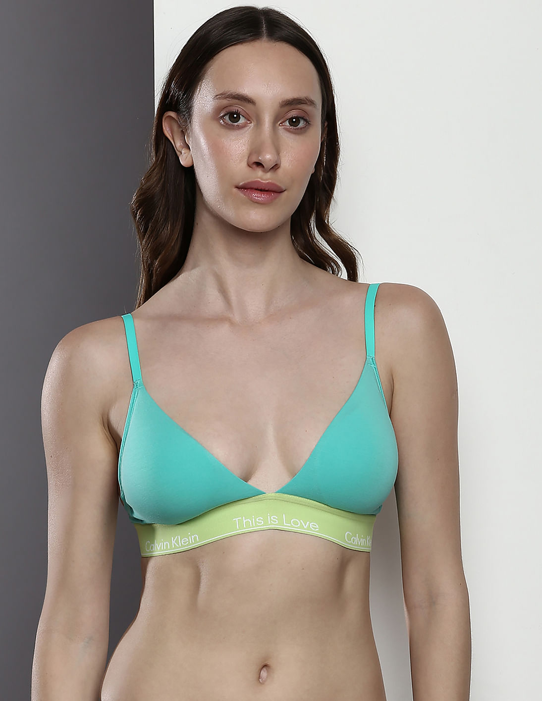 Calvin Klein Athletic Light Lined Triangle Bra, Blue Depth - Bras